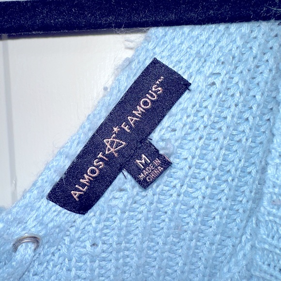 Light blue, Almost Famous off the shoulder corset back shoulder. Size medium. - Picture 3 of 3